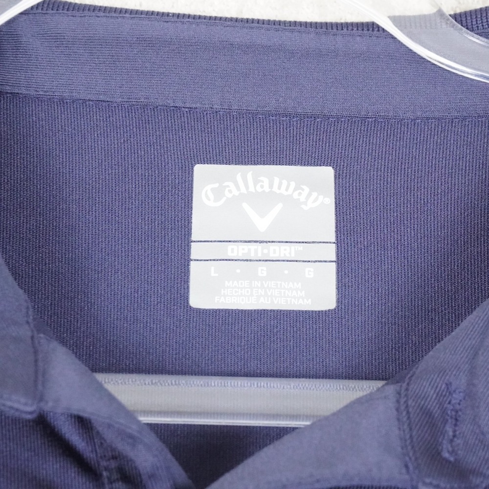 Callaway Opti•Dri Polo Shirt Men's L White Blue Golf Short Sleeve Stretch - Picture 4 of 10